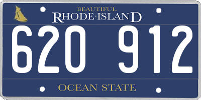 RI license plate 620912