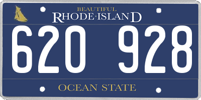 RI license plate 620928