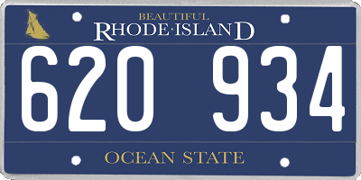 RI license plate 620934