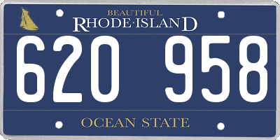 RI license plate 620958