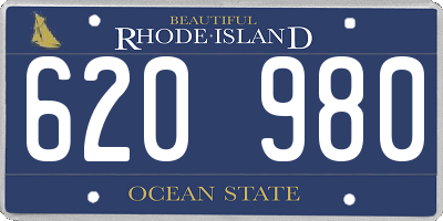 RI license plate 620980