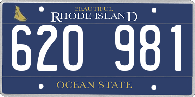 RI license plate 620981