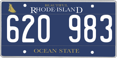 RI license plate 620983