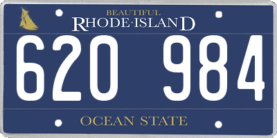 RI license plate 620984