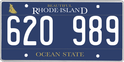 RI license plate 620989