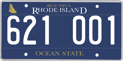 RI license plate 621001