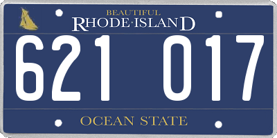 RI license plate 621017