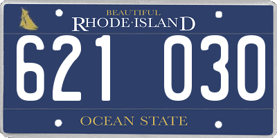 RI license plate 621030