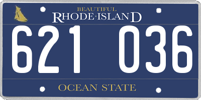 RI license plate 621036