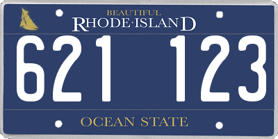 RI license plate 621123
