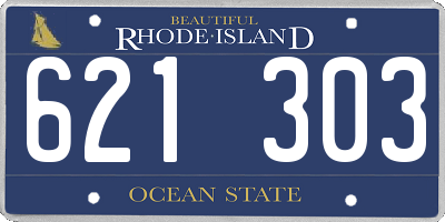 RI license plate 621303