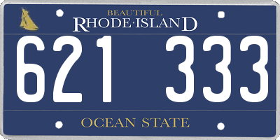RI license plate 621333