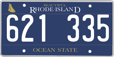 RI license plate 621335