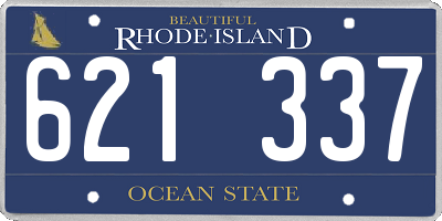 RI license plate 621337