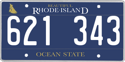 RI license plate 621343