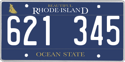 RI license plate 621345