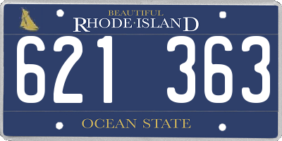 RI license plate 621363