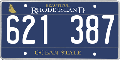 RI license plate 621387