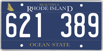 RI license plate 621389