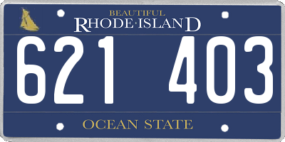 RI license plate 621403