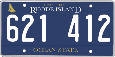 RI license plate 621412