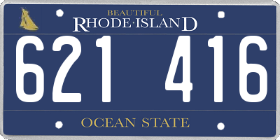 RI license plate 621416