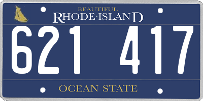 RI license plate 621417