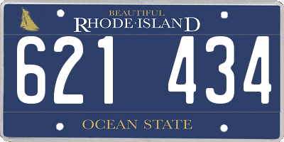 RI license plate 621434