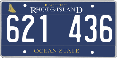 RI license plate 621436