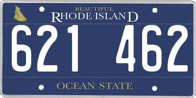 RI license plate 621462