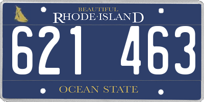 RI license plate 621463
