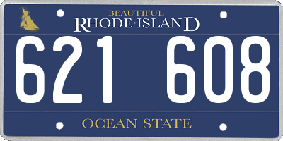 RI license plate 621608