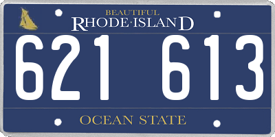 RI license plate 621613