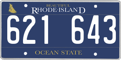 RI license plate 621643