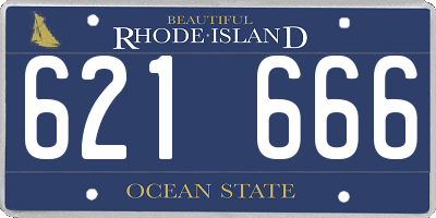 RI license plate 621666