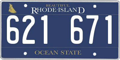 RI license plate 621671