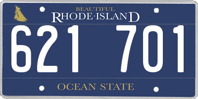 RI license plate 621701