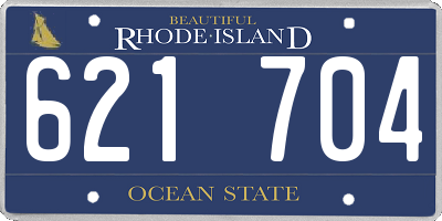 RI license plate 621704