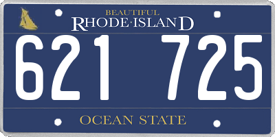 RI license plate 621725