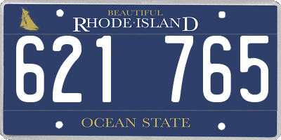 RI license plate 621765