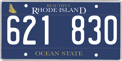 RI license plate 621830