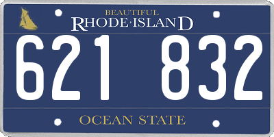 RI license plate 621832