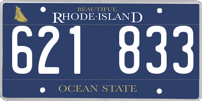 RI license plate 621833