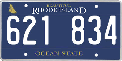 RI license plate 621834