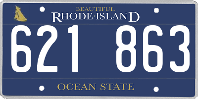 RI license plate 621863