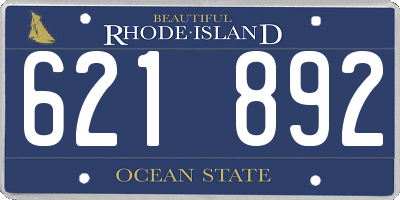 RI license plate 621892