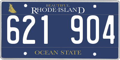 RI license plate 621904