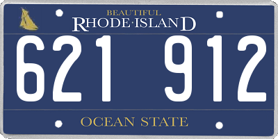 RI license plate 621912