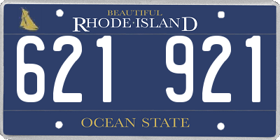 RI license plate 621921