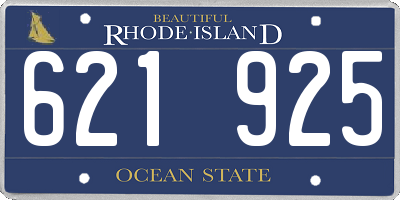 RI license plate 621925